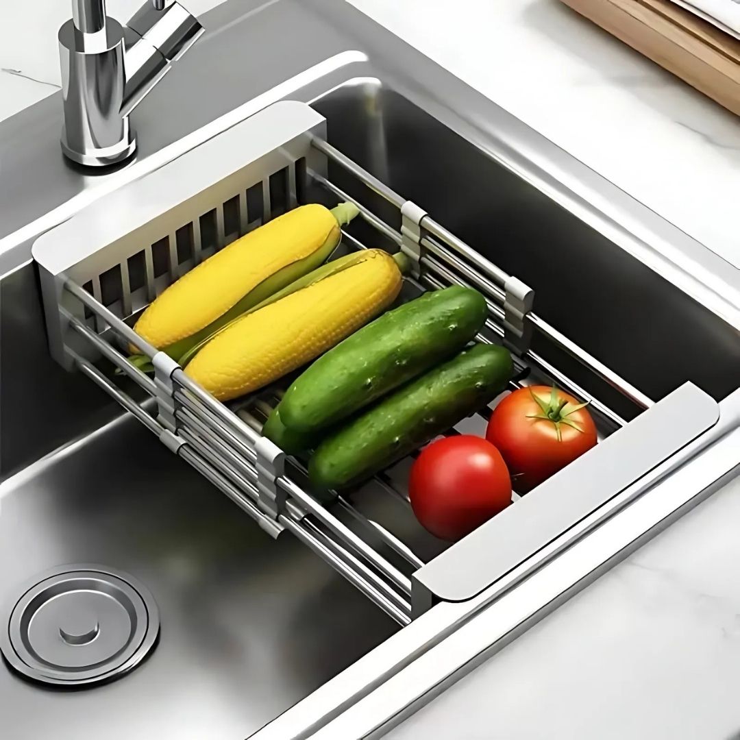 Retractable Over-the-Sink Dish Drying Rack