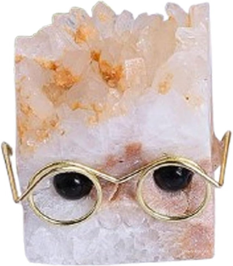 Hand-Carved Natural Crystal Hedgehog