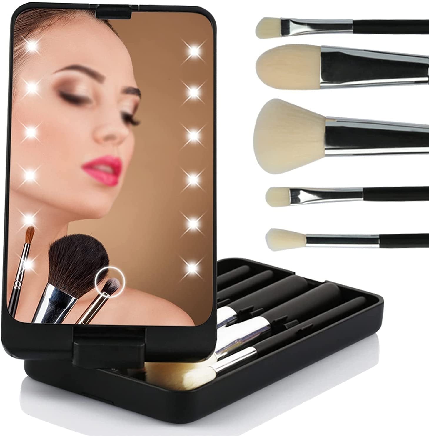 🔥🔥Travel Makeup Brush Set  with LED light