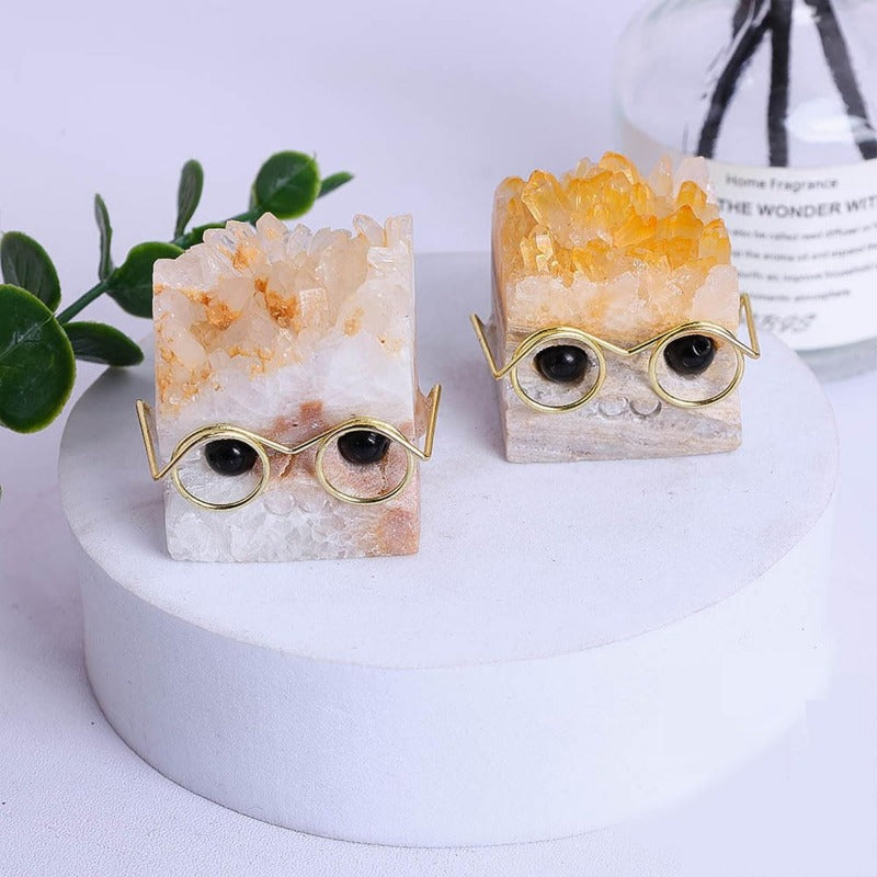 Hand-Carved Natural Crystal Hedgehog