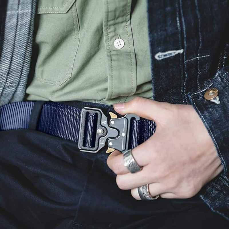 Tactical Nylon Belt with Quick-Release Aluminum Buckle