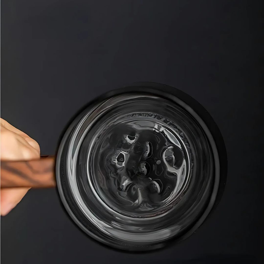 Guanshan Glass Cup with Wooden Handle