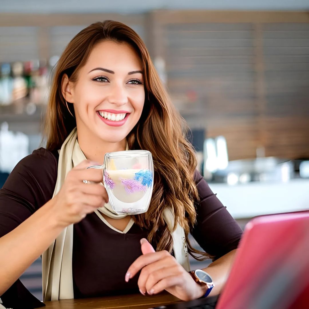 Coffee Mug with Dried Flowers