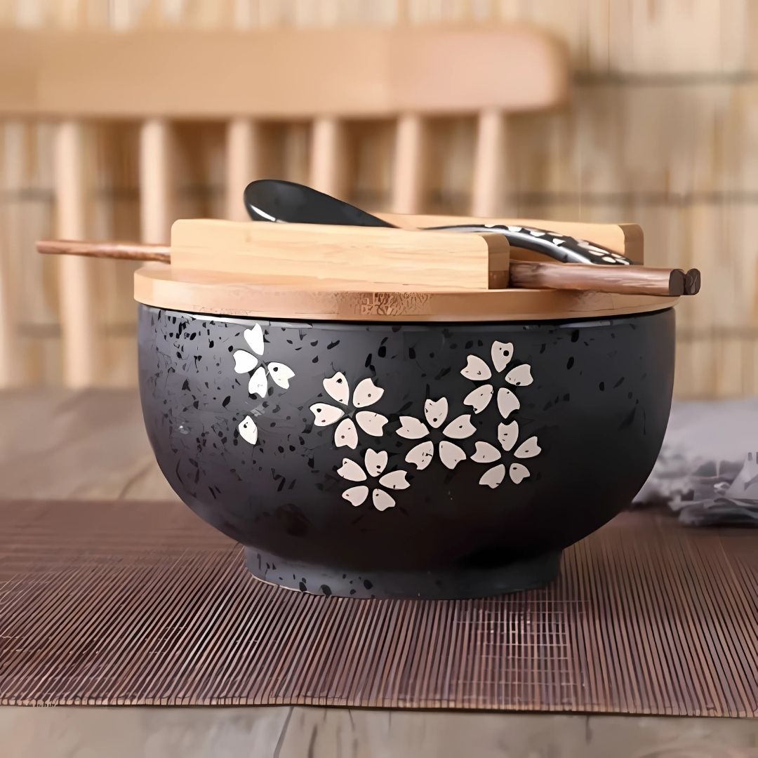Japanese Handpainted Ramen Bowl Set