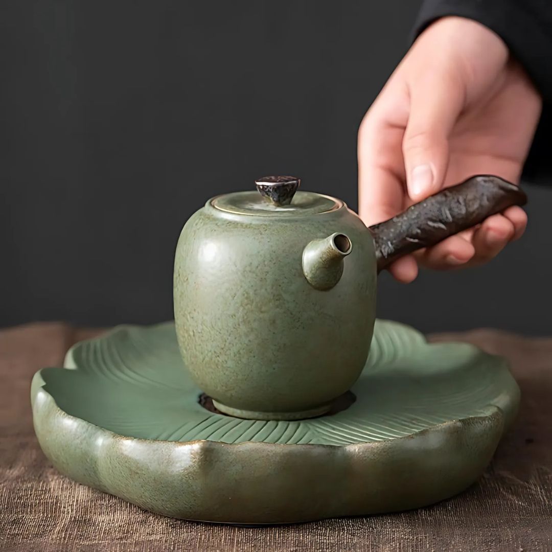 Japanese Petal Side Grip Kung Fu Teapot Set