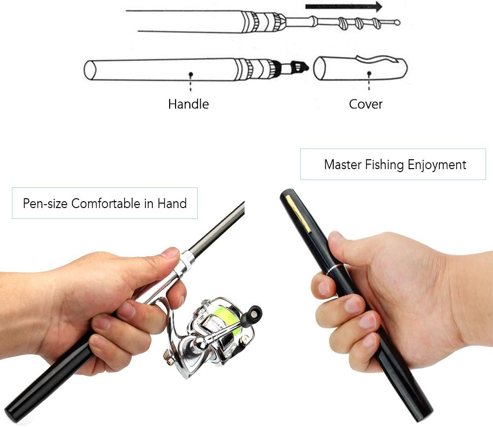 Compact Pen-Style Fishing Rod and Reel Combo