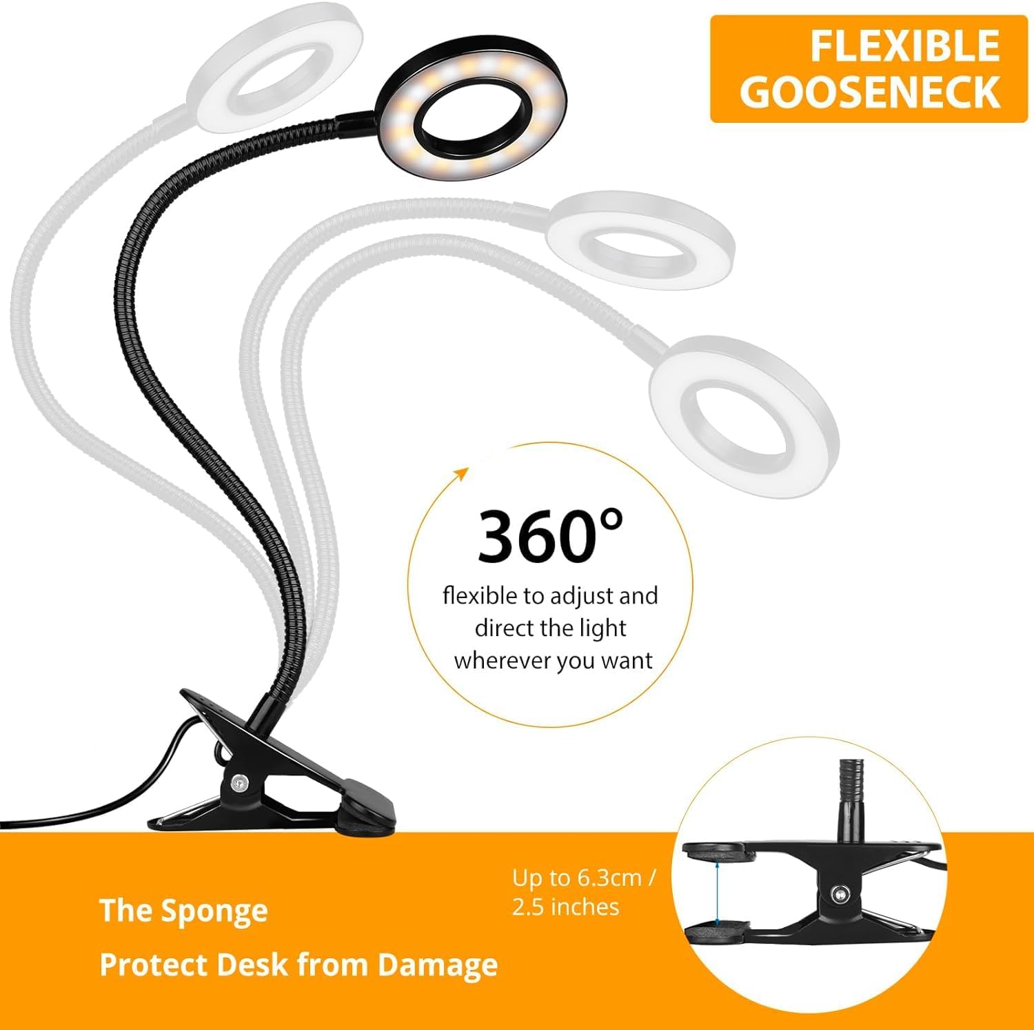 Desk Lamp Clip on Light