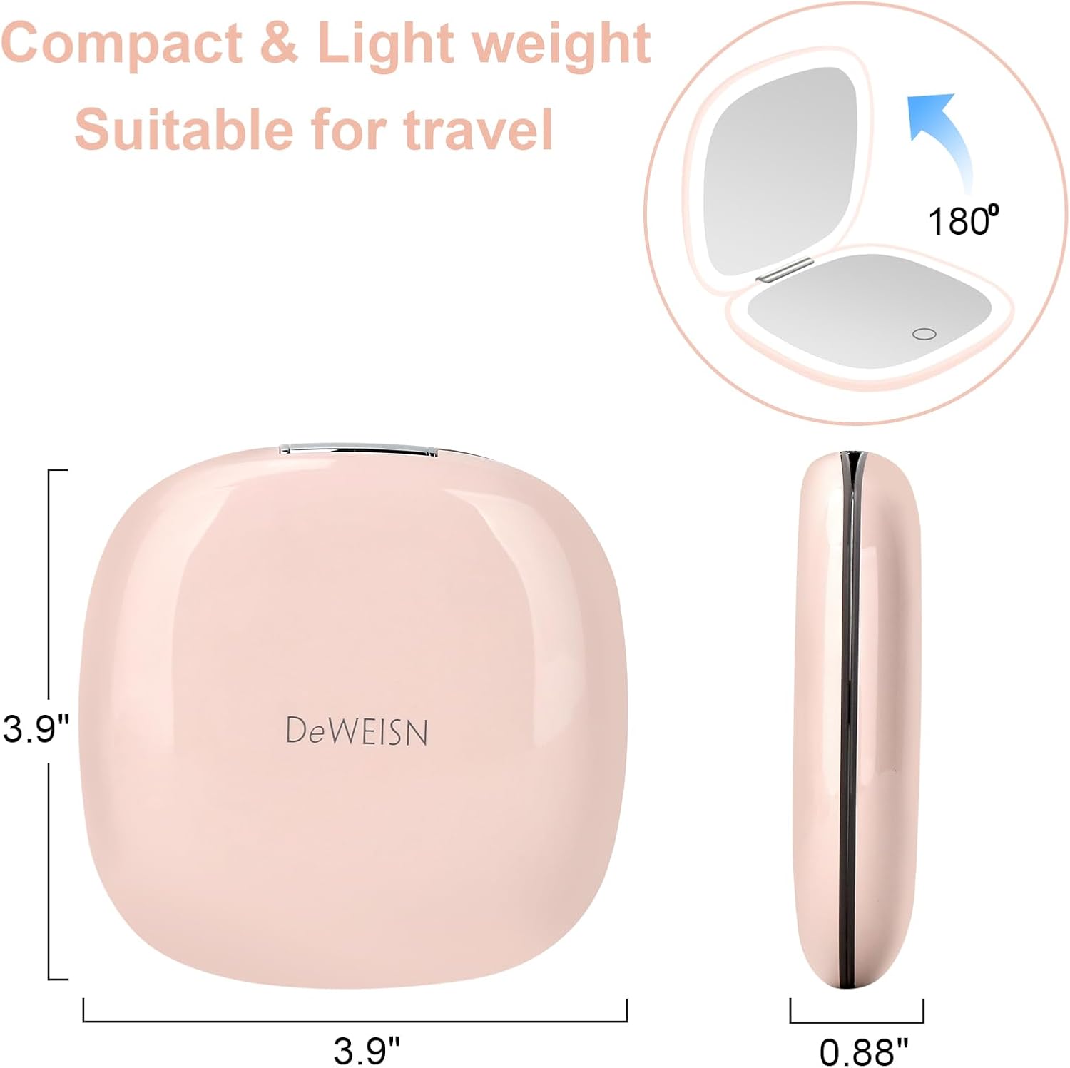 Portable LED Double-Sided Makeup Mirror