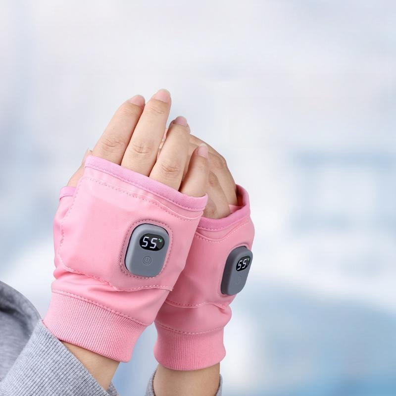 USB Adjustable heating gloves with digital display