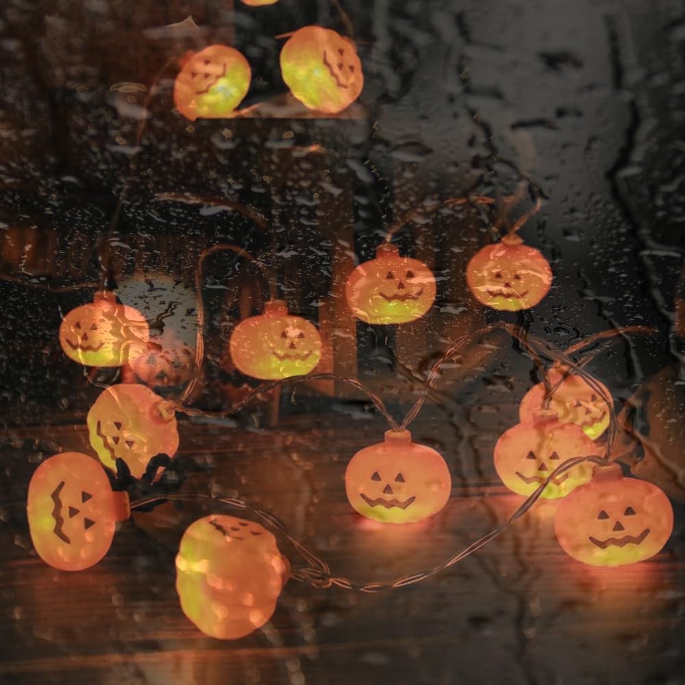 Halloween Pumpkin String Lights 20 LED 3M Battery Operated Indoor Outdoor