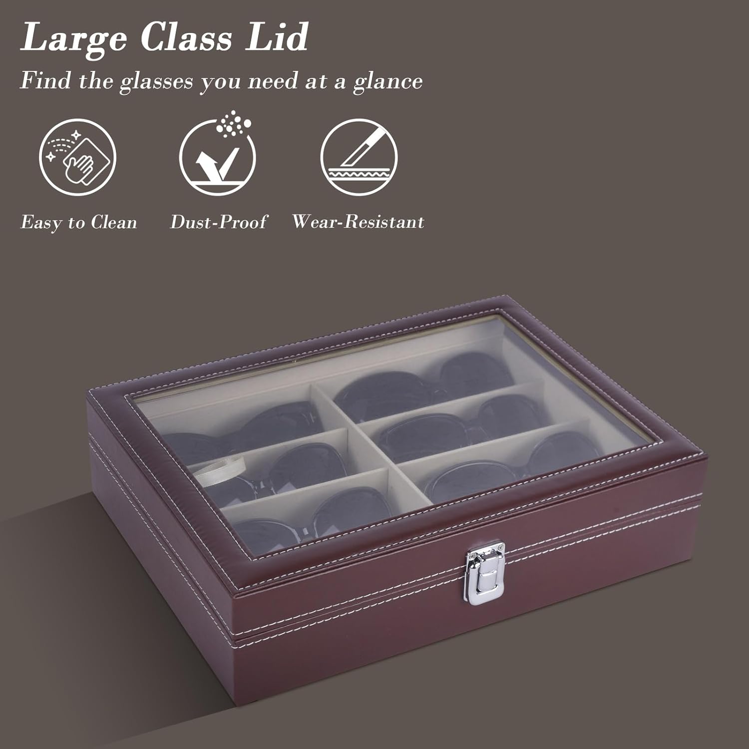 Leather 8 Piece Eyeglasses Storage