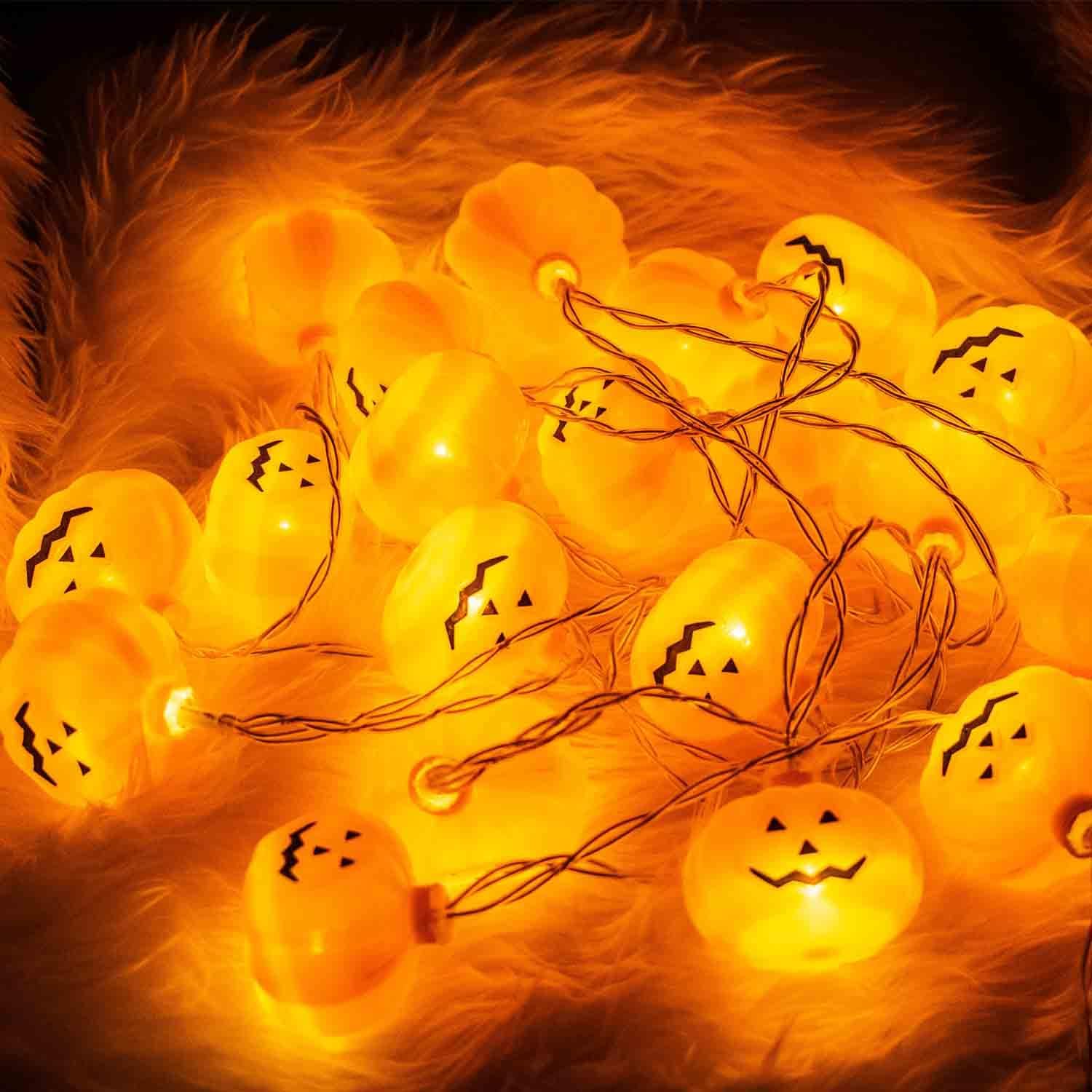 Halloween Pumpkin String Lights 20 LED 3M Battery Operated Indoor Outdoor