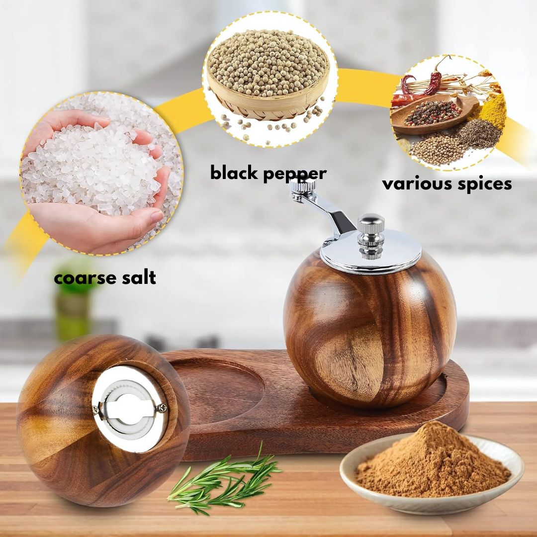 Wooden Salt and Pepper Mill Set