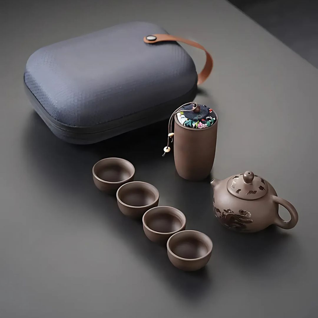 Purple Clay Travel Tea Set