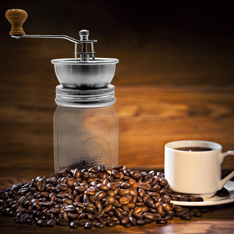Manual Coffee Grinder Lid for Mason Jars – Adjustable & Portable