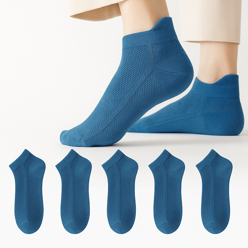 Ultra-Thin Breathable Cotton Mesh Ankle Socks