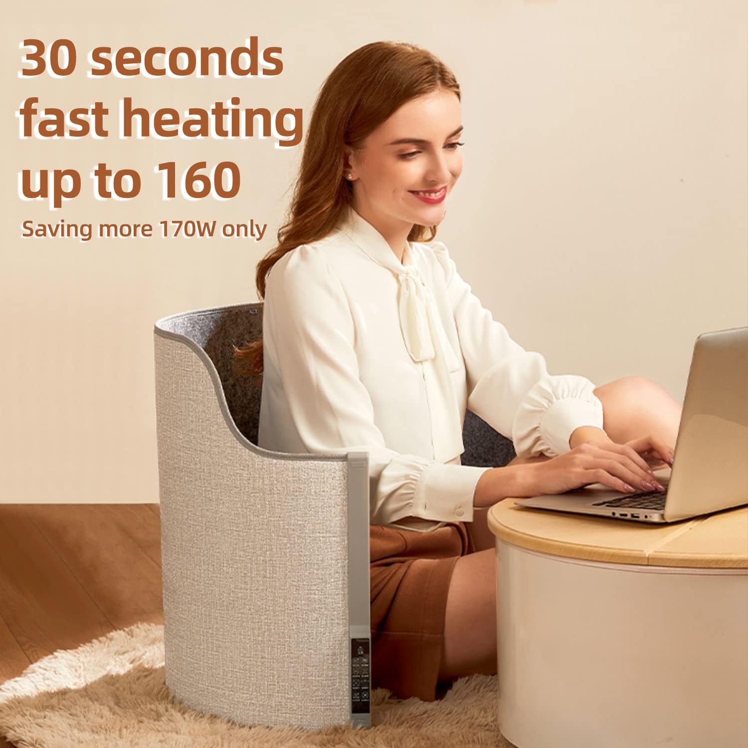 Compact and Silent 360° Personal Desk Heater with Safety Features