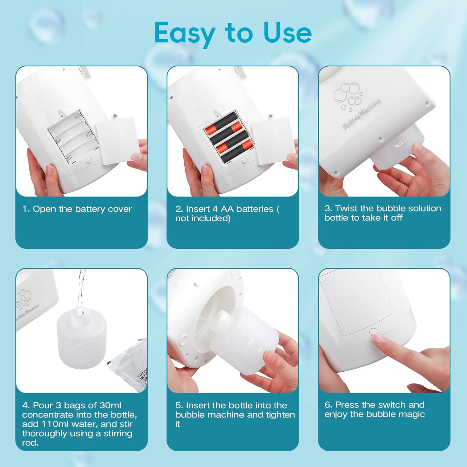 Bubble Machine Automatic Bubble Blower for Kids