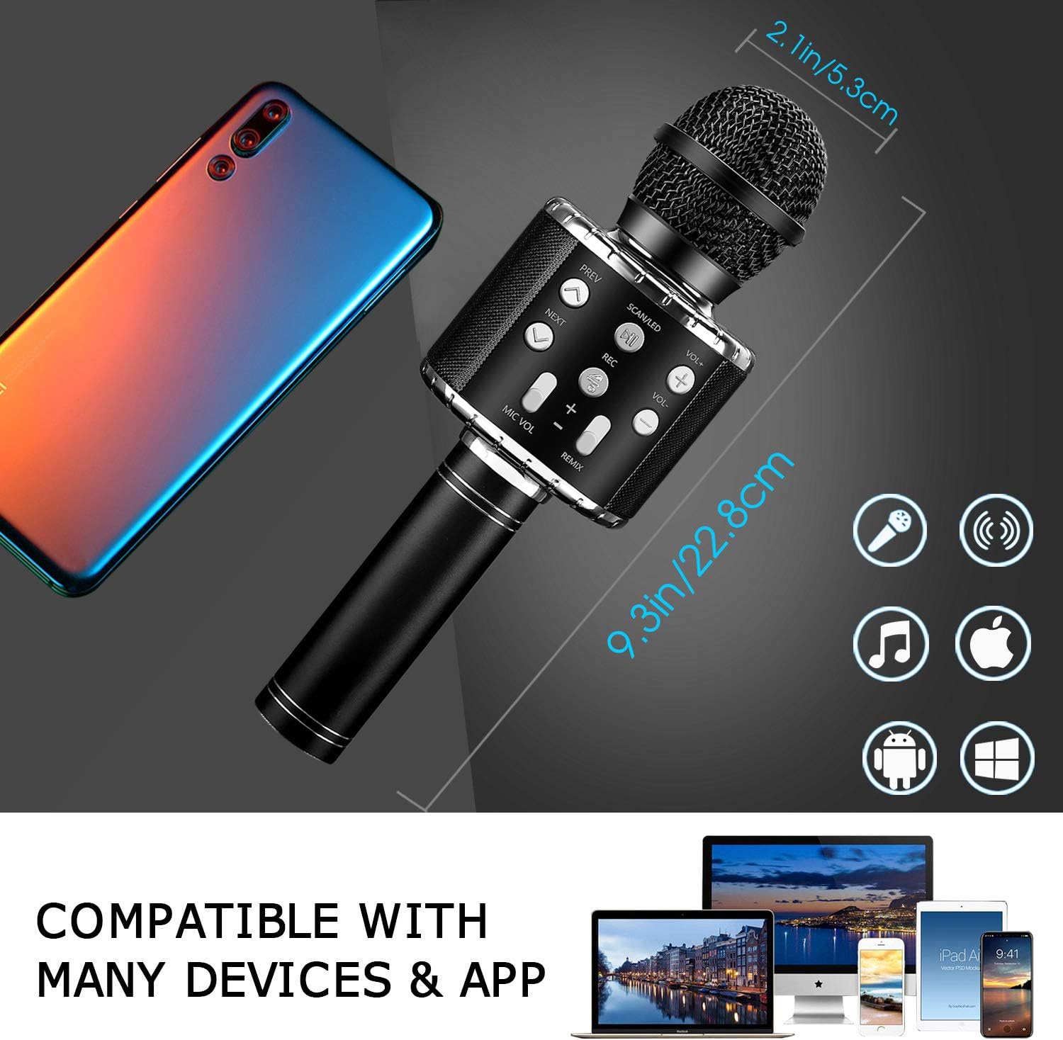 4 in 1 Karaoke Wireless Microphone