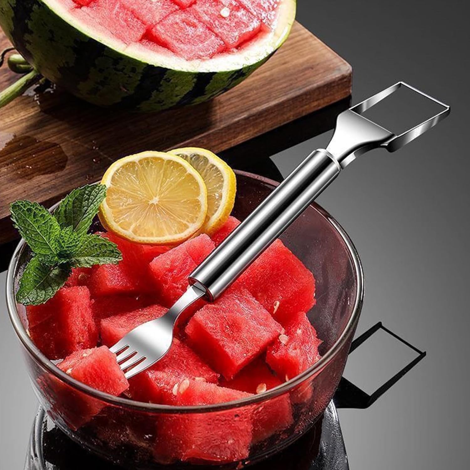 2-in-1 Stainless Steel Watermelon Fork Slicer