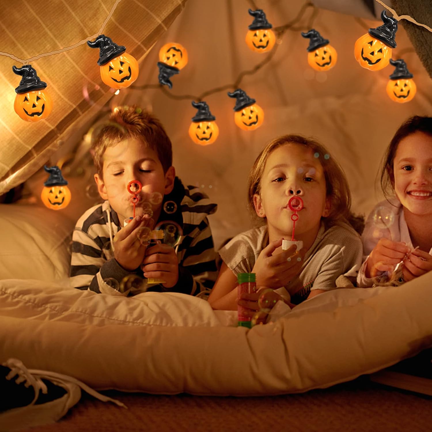 Halloween Pumpkin String Lights 16.5ft 20 LED Battery Powered Decor