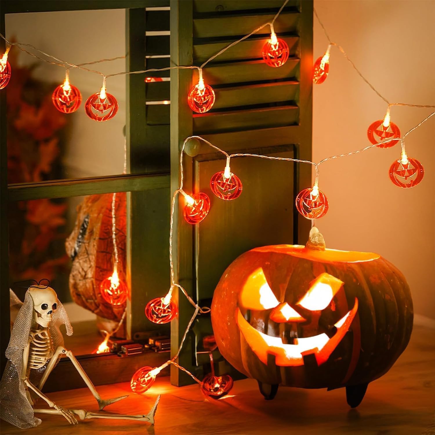 Halloween Pumpkin String Lights 20 LED 3M Battery Fairy Lights Decor