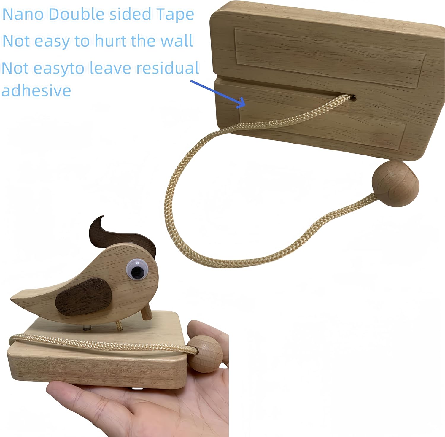 Handcrafted Wooden Woodpecker Door Knocker