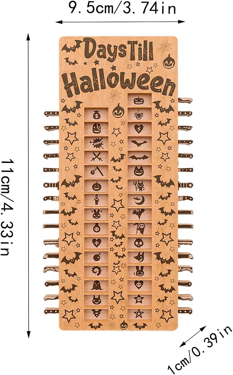 Halloween Enchantment Wooden Countdown Calendar