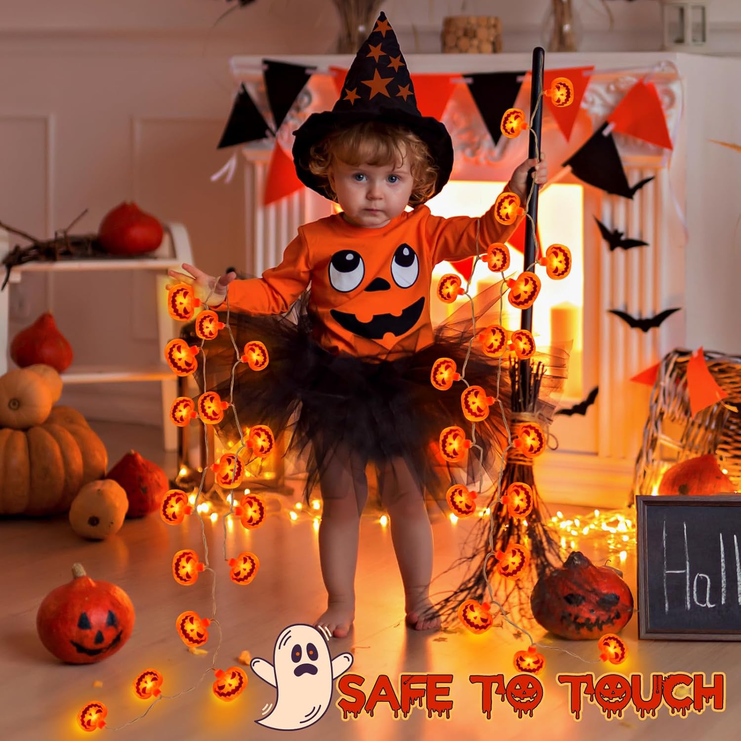 Halloween Pumpkin Lights 3M 20 LED Waterproof Fairy Lights with Timer