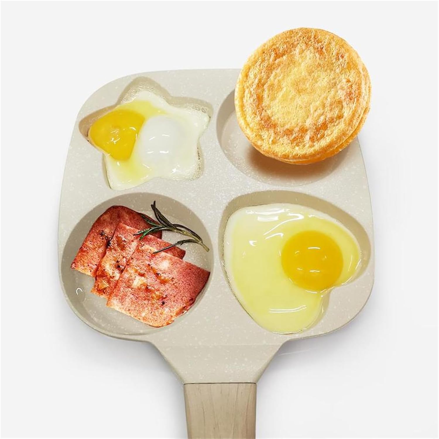 4-Cup Multi-Functional Non-Stick Egg Frying Pan – Star-Shaped Design