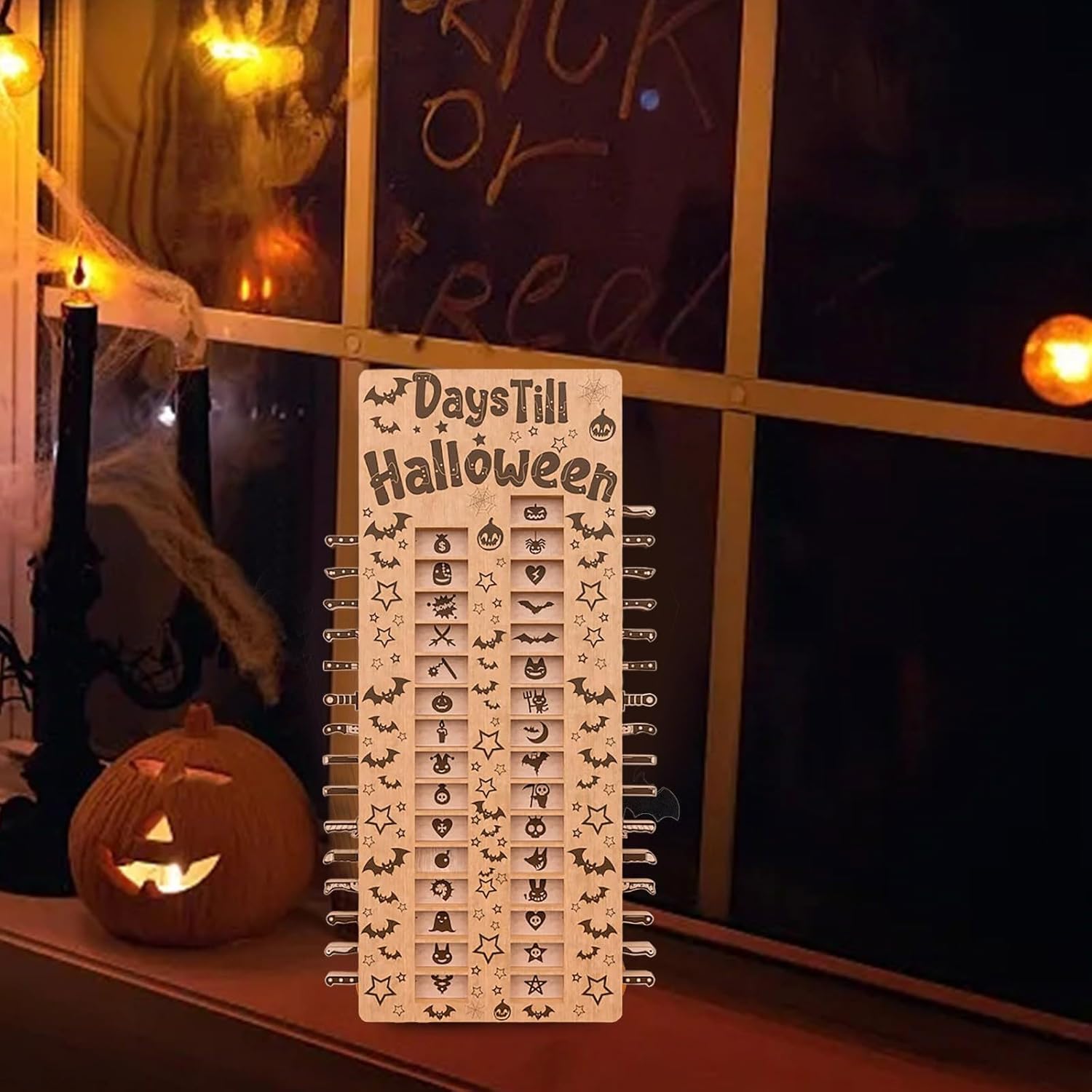 Halloween Enchantment Wooden Countdown Calendar