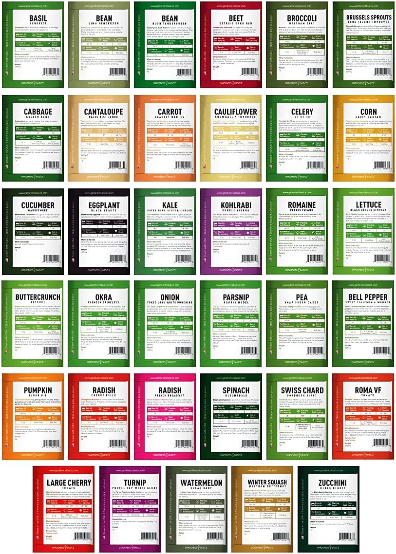 35-Variety Seed Vault Kit – Non-GMO Heirloom Seeds for Home Gardening and Emergency Preparedness