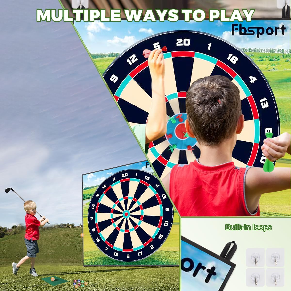 Golf Chipping Game with Sticky Balls and Darts