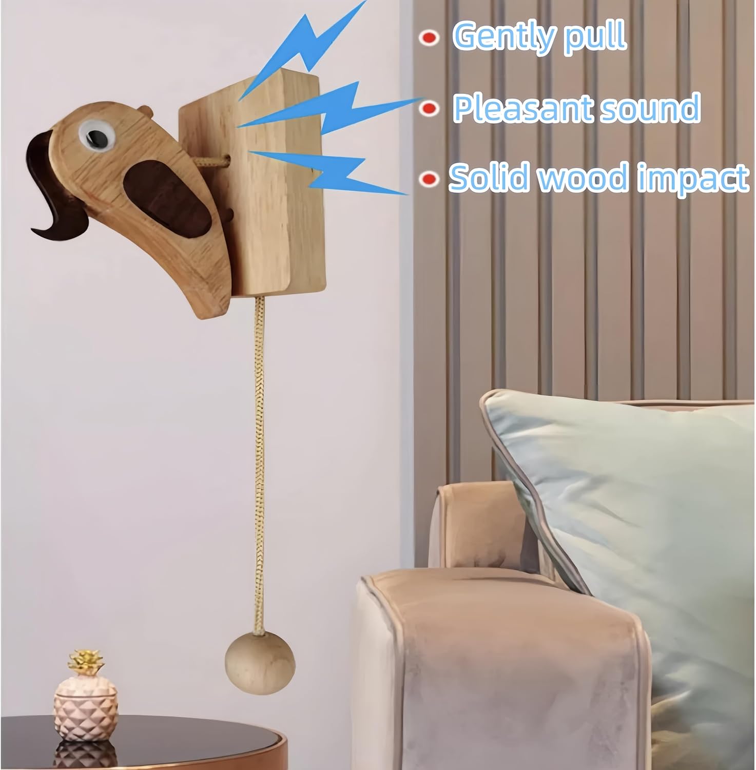 Handcrafted Wooden Woodpecker Door Knocker