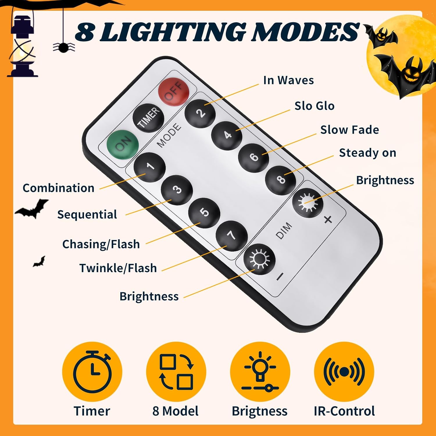 Halloween Decoration String Lights Outdoor Pumpkin Ghost with Remote