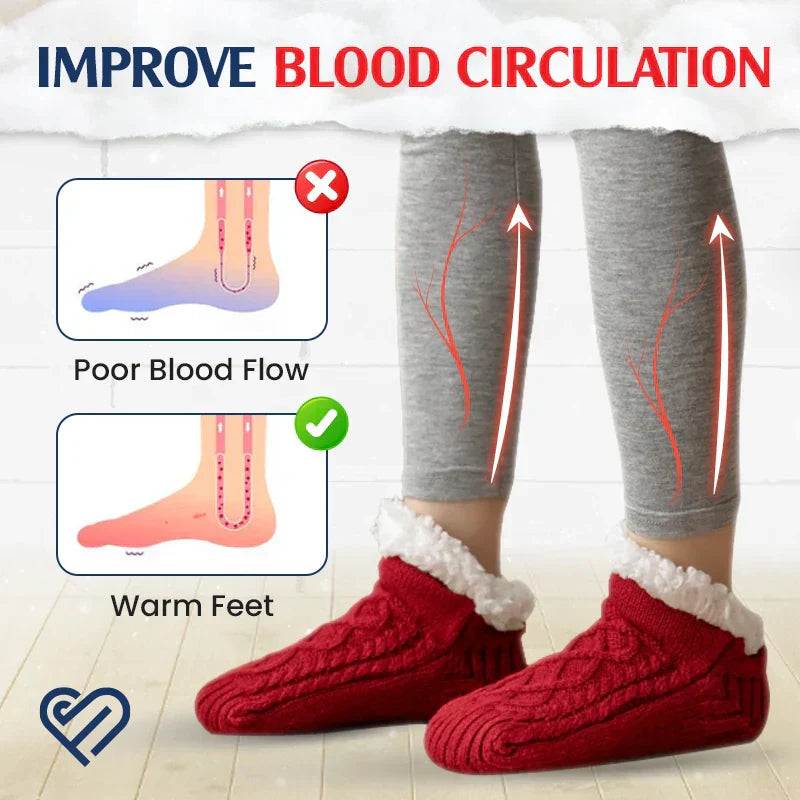 Fleece-Lined Non-Slip Thermal Slippers Socks