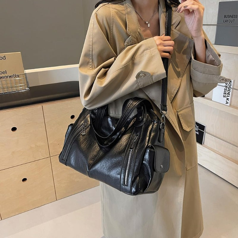 Vegan Leather Slouchy Hobo Bag