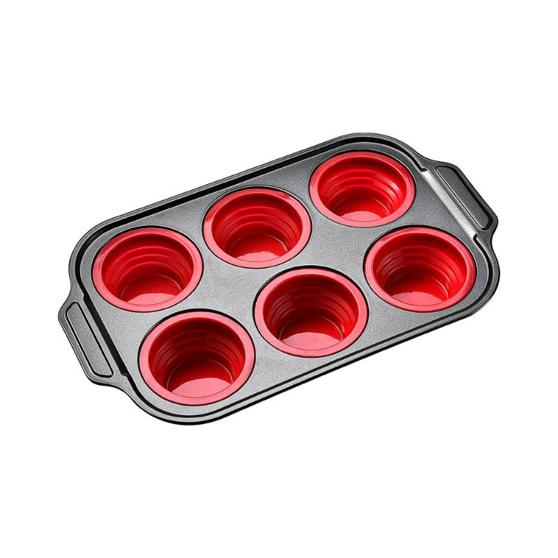 Press-Release Silicone Muffin Pan with Sturdy Metal Frame