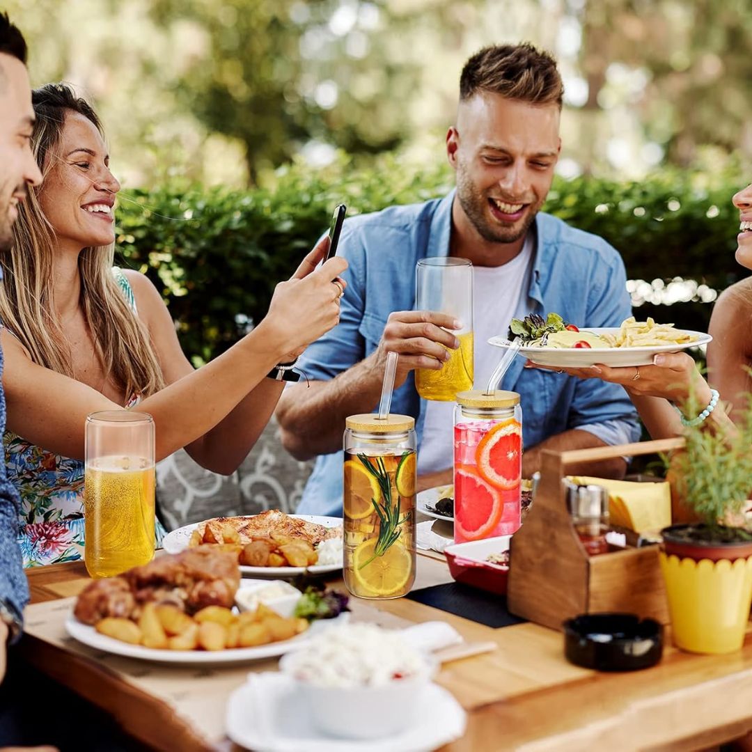 6 Pcs Can Shaped Glass Cups Beer & Ice Coffee Glasses