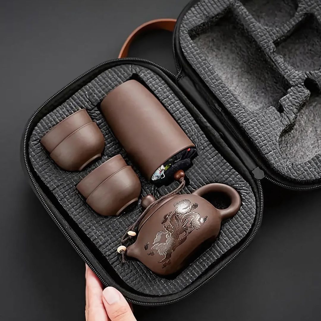 Purple Clay Travel Tea Set