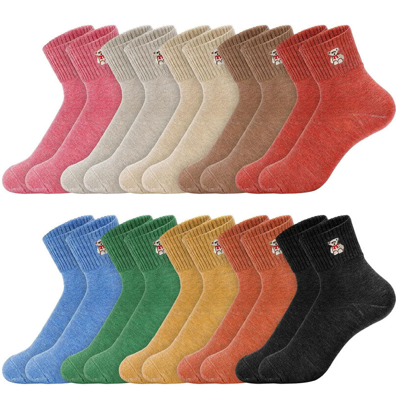 10-Pair Colorful Smiley Face Ankle Socks