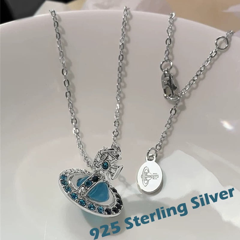 Saturn 3D Crystal Necklace – Stunning & Adjustable Pendant