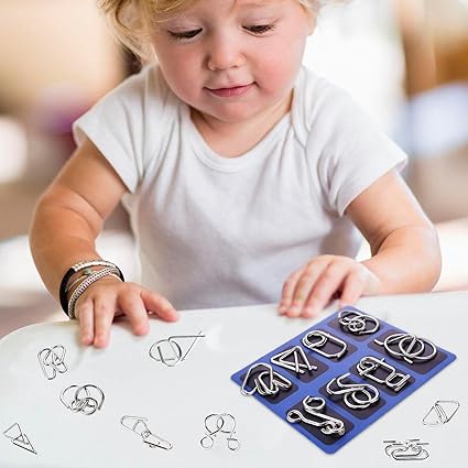 '- Metal Puzzle Ring, Educational intellectual Toys IQ Toys, Metal Brain teaser Puzzles