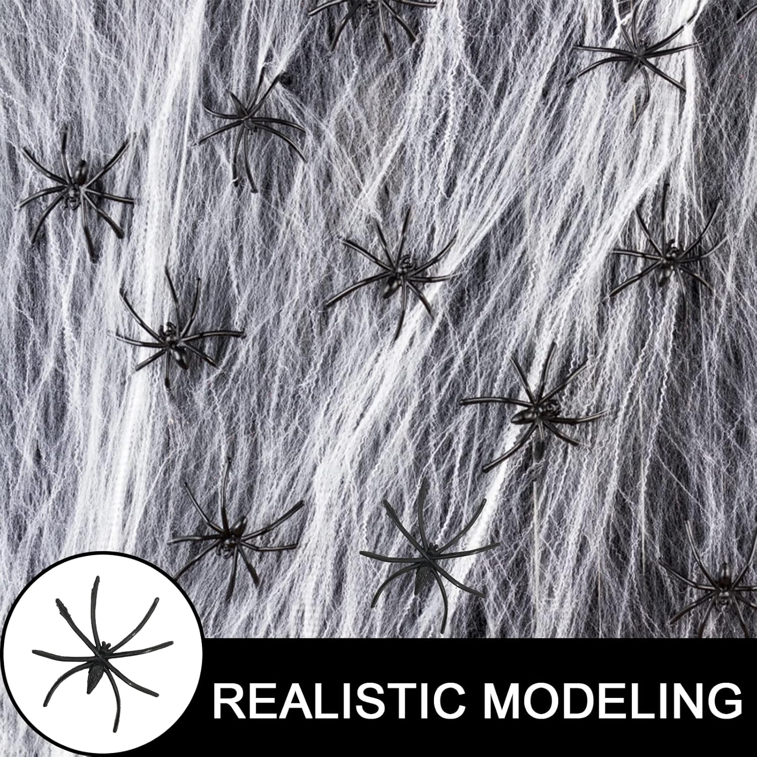 60g Halloween Spider Web Decoration with 30 Fake Spiders for Indoor Outdoor