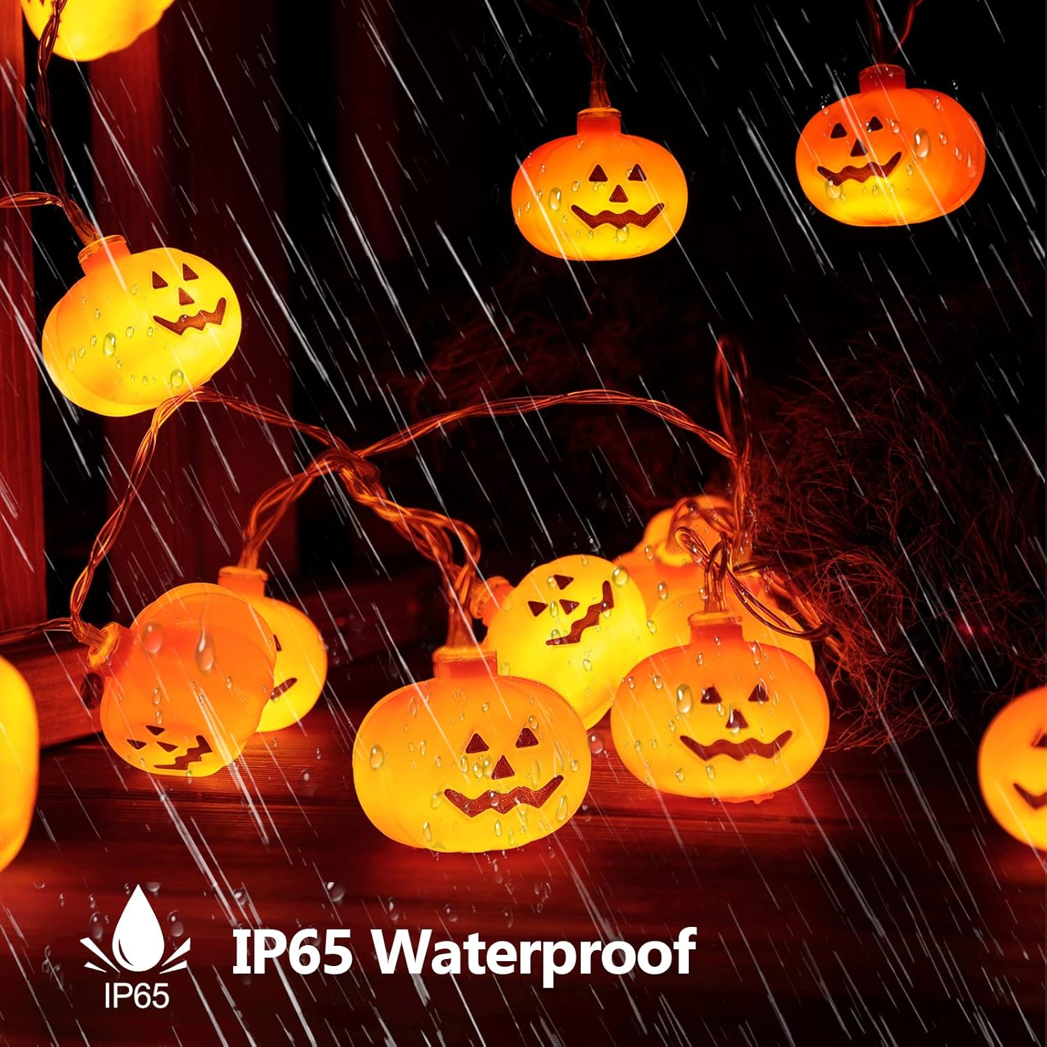 Halloween Pumpkin String Lights 3m 20 LED Indoor Outdoor Decoration