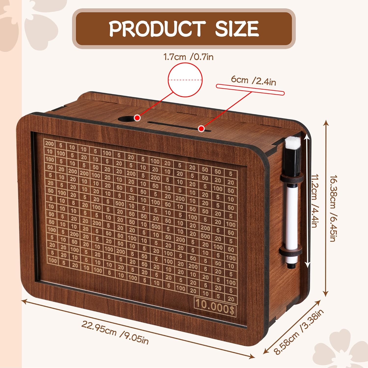 Cash Vault Wooden Savings Box