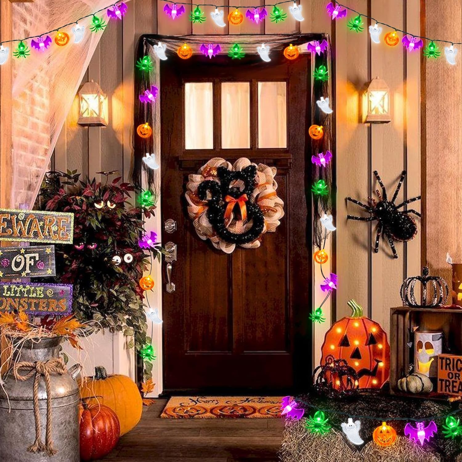 Halloween Pumpkin Lantern String Lights 20 LED Battery Powered 3M