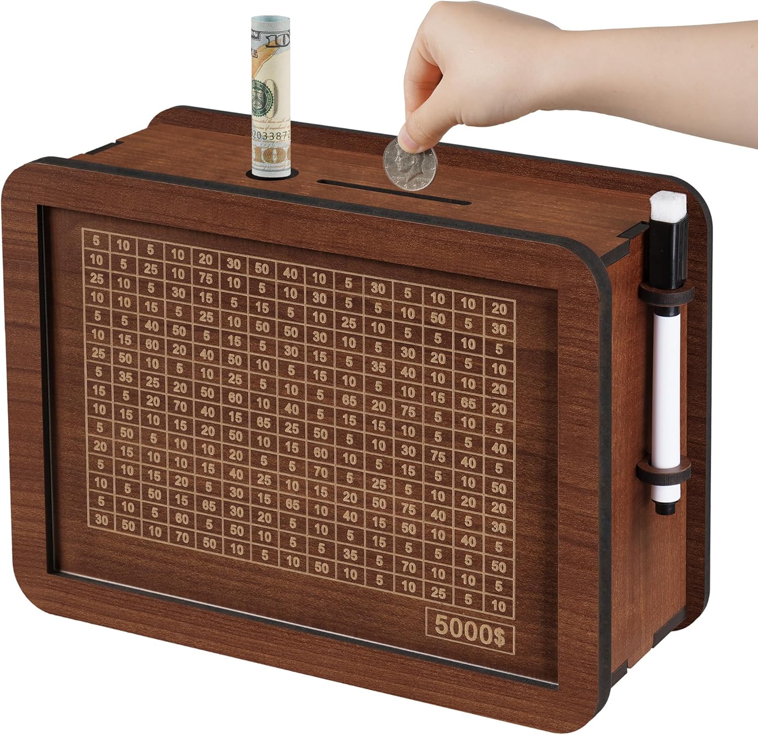 Cash Vault Wooden Savings Box