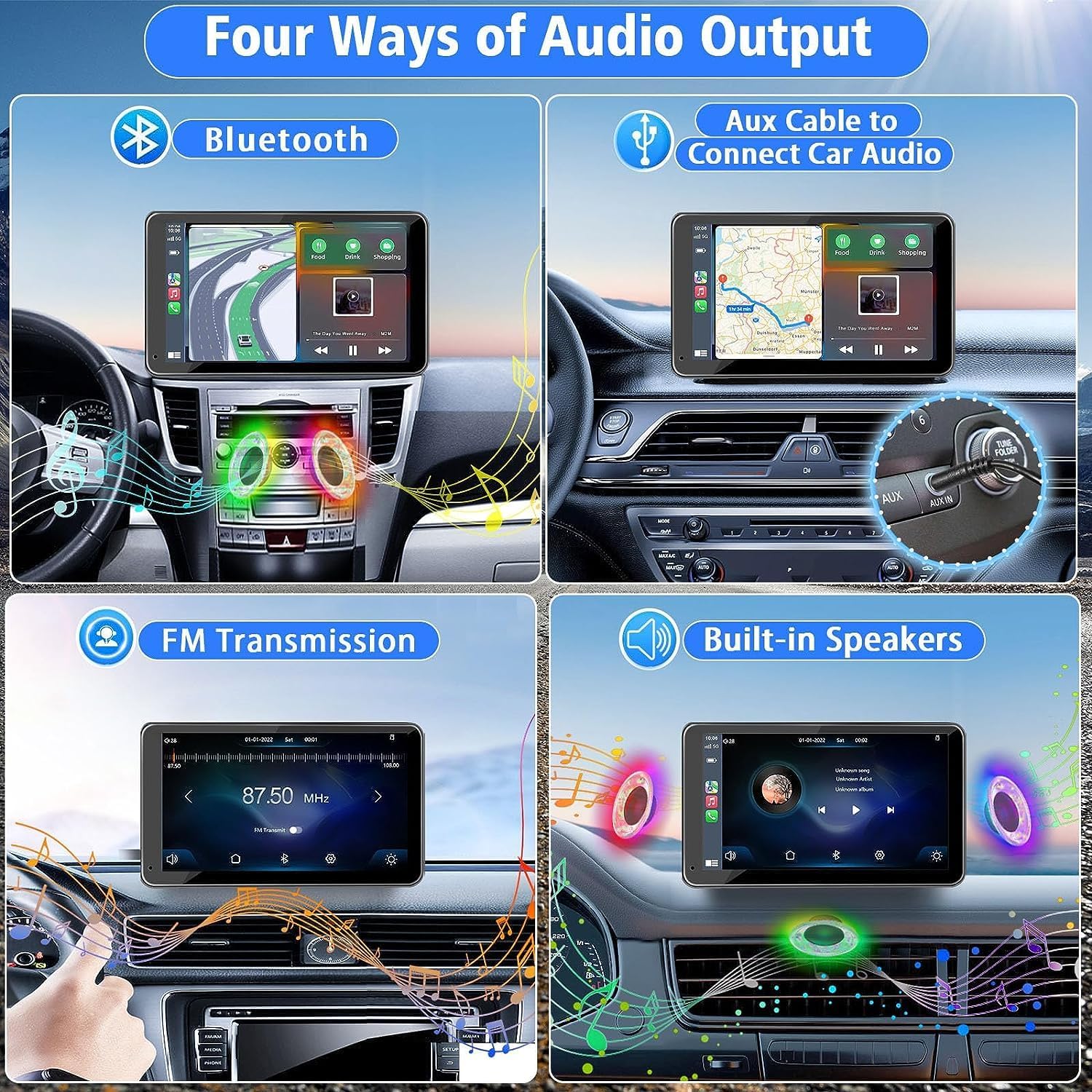 Wireless CarPlay & Android Auto 7" Touch Screen Car Stereo