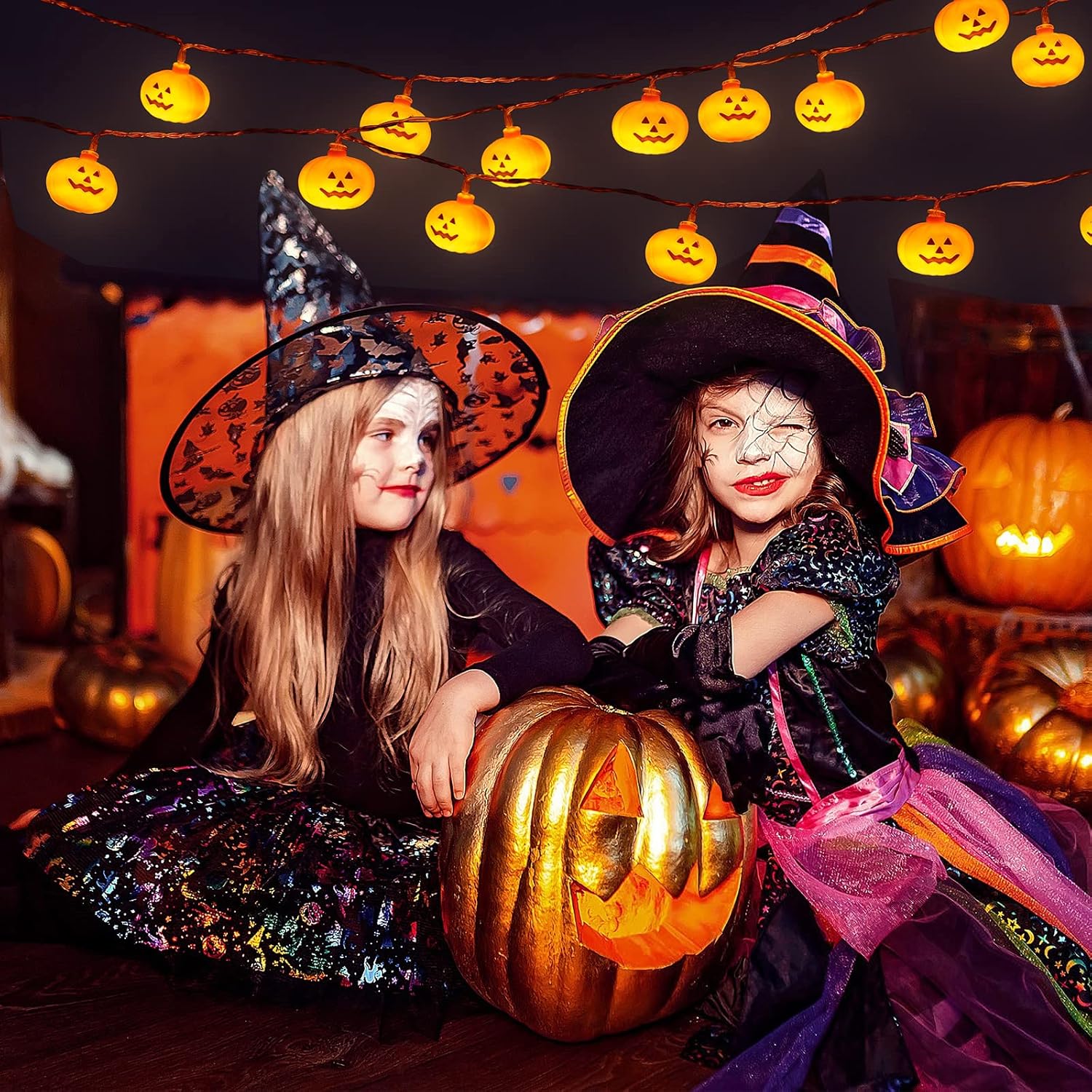 Halloween Pumpkin String Lights 3M 20 LED Battery Operated Waterproof